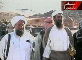 Osama-bin-Laden and his top lieutenant, Egyptian Ayman al-Zawahri 
