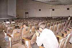 A view of a vacant cinema hall during the matinee show in Chandigarh on Saturday.