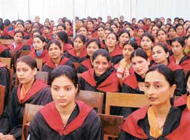 Students of Malwa Central College at the convocation function of the college