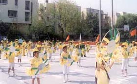 Students of Bhatnagar International, Paschim Vihar, at the opening ceremony of the 'Sports Spectra'.