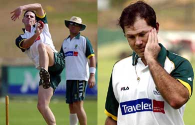 Shaun Taite and Ricky Ponting