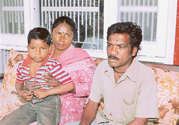 Gulshan after being reunited with his parents at Bal Niketan in Panchkula on Wednesday. 