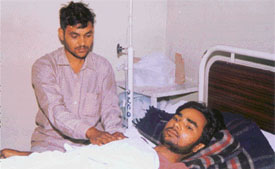 Jatinder Kumar recovering at a hospital