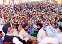 A SAD election rally in progress at Bhagta Bahi Ka in Bathinda 