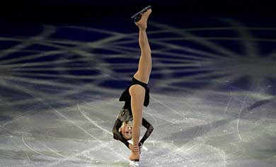 Sasha Cohen of the US performs at the World Figure Skating Championships in Dortmund