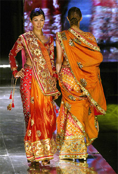 Indian models showcase bridal dresses