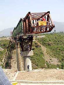 The construction of country�s highest railway girder bridge on the Ghambhir nullah on the Jammu-Udhampur section poses a great challenge to engineers. 