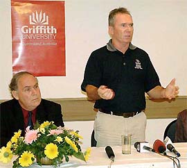 Former Australian cricket captain Allan Border announces the initiation of Border-Gavaskar Masters Scholarship