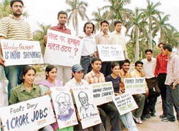 NSUI activists hold protest at Panjab University