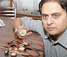 Dr Bajirao A. Rajwade shows off his collection of heritage watches. 