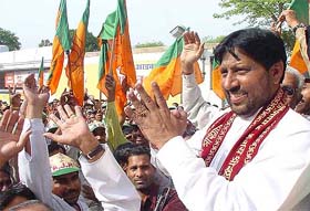 Former Haryana Cooperative Minister Kartar Singh Bhadana  after joining the BJP