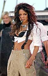 Janet Jackson performs in New York's Battery Park during a live television concert
