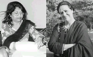Zaheda Hina (left) and Naseem Shafai