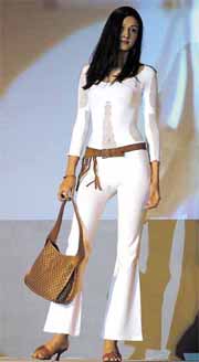 A model at the opening of the exclusive outlet of Aigner at Maurya Sheraton in the Capital.