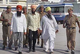The three accused who were acquitted in the Jhelam Express bomb blast case