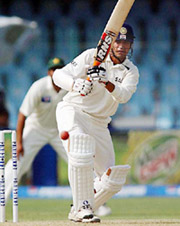 Irfan Pathan hits a shot