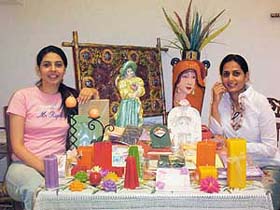 Sunpreet Kaur and Harjot with their terrific range of handicrafts