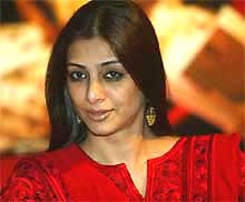 Bollywood actress Tabu strikes a pose in Kolkata on Tuesday