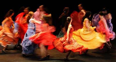 Dancers of Ballet Teatro Espanol perform during a dress rehearsal at a theatre in Munich 