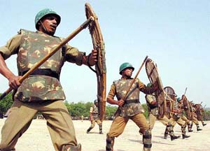 The lathi is an integral part of cops� functioning