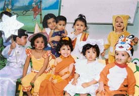 Tiny tots of Sunshine Rabbits School at their welcome party in Ludhiana