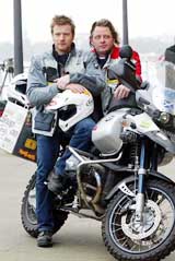 Actor Ewan McGreger and his long time friend Charlie Boorman strike a pose in London on Tuesday 