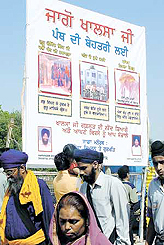 Once again huge posters have been erected outside several historical gurdwaras in the Capital, urging the Sikhs to wake up and protect their heritage. A voluntary Sikh youth organisation under the banner of Guru Panth Ke Dass has put up these posters. 