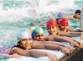 As the mercury soars, children take to swimming to beat the heat in Ludhiana