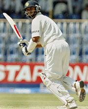 Rahul Dravid during the second day of the third and final Test