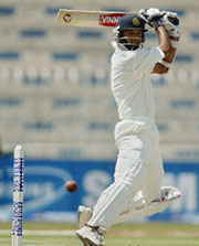 Rahul Dravid during the second day of the third and final Test