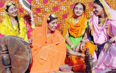 Students of Guru Nanak Engineering College depict a sacene from the Punjabi culture during the inauguration of techno-cultural festival