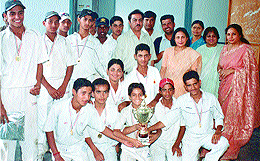 The Sonnet Club team who won the Under-15 Cricket Tournament for Schools.