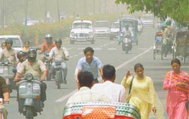 Dusty conditions prevailed in Chandigarh and surrounding areas