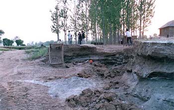 Due to illegal mining on agricultural land at Nagchala village, the level of land has been lowered by 10 feet, which is damaging the adjoining land. 