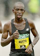Kenya's Evans Rutto runs during the men's London Marathon