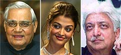 Atal Bihari Vajpayee, Aishwarya Rai and Azim Premji