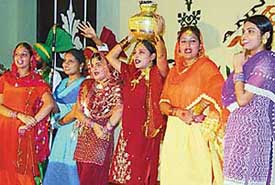Students of Food Craft Institute, Sector 42, Chandigarh, perform during their annual day function held on the institute�s campus