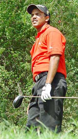 Kolkata�s Shiv Shankar Prasad Chowrasia awaits his turn from a difficult patch in the Hero Golf Chandigarh Open