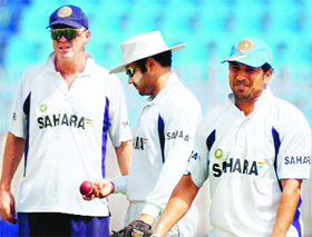 Coach John Wright commands the respect of the players.