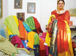 A wide range of handwoven fabrics on display at house number 137, Sector 9, in Chandigarh on Saturday.