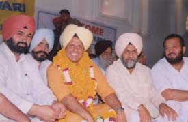 Mr Manish Tiwari, Congress candidate for the Lok Sabha seat, attends a poll rally in Ludhiana