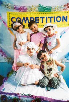 Students of Small Wonders Nursery School take part in a modelling show held during a freshers� party