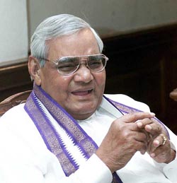 Prime Minister Atal Bihari Vajpayee during an interview at his residence in New Delhi