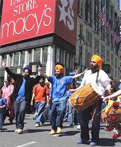 Sikh youths perform 'Bhangra' on the occasion of the 17th Annual Sikh Day celebrations