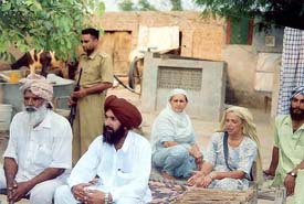 Mr Kulwant Singh, Mool Bharti Party candidate from the Faridkot Lok Sabha constituency, at a meeting in Demru Khurd village in Moga