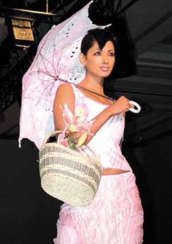 A model in Paras & Shalini�s creation at the 5th Lakme India Fashion Week in the Capital on Thursday. 