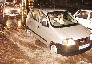 The downpour on Friday evening led to water-logging on several Chandigarh roads