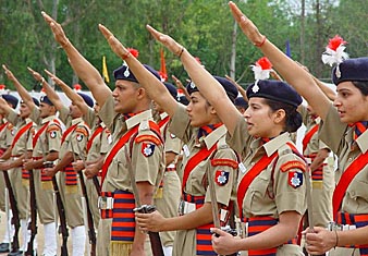 Chandigarh Police recruits at a passing-out parade in Chandigarh 