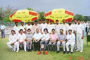 The Jalandhar SSA team, which won the Inter BSNL Cricket Tournament.
