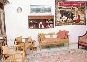 The drawing room shows the owner�s passion for the wild